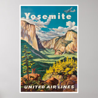 Póster Yosemite Poster National Parks Art United Travel