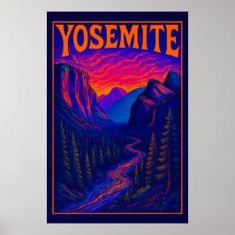 Póster Yosemite psicodélico