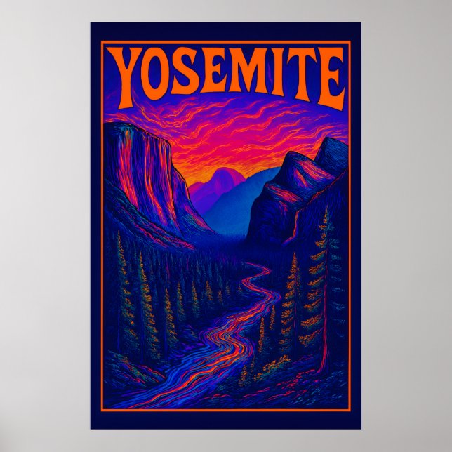 Póster Yosemite psicodélico (Frente)