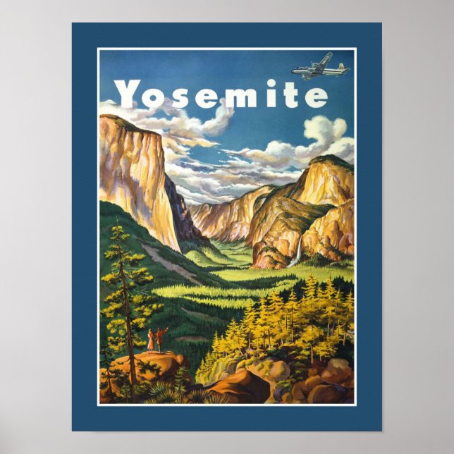 Póster Yosemite Vintage Travel Poster (Frente)