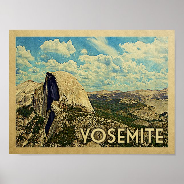 Póster Yosemite Vintage Travel Poster (Frente)