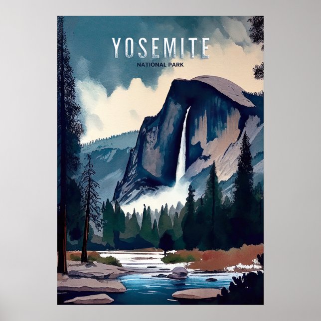Póster Yosemite Watercolor (Frente)