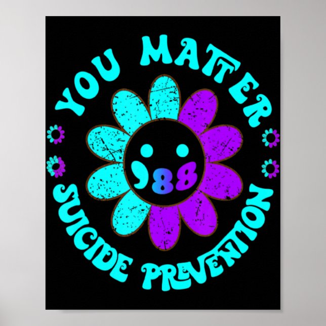 Póster You 988 Suicide Prevention Awareness Daisy  (Frente)
