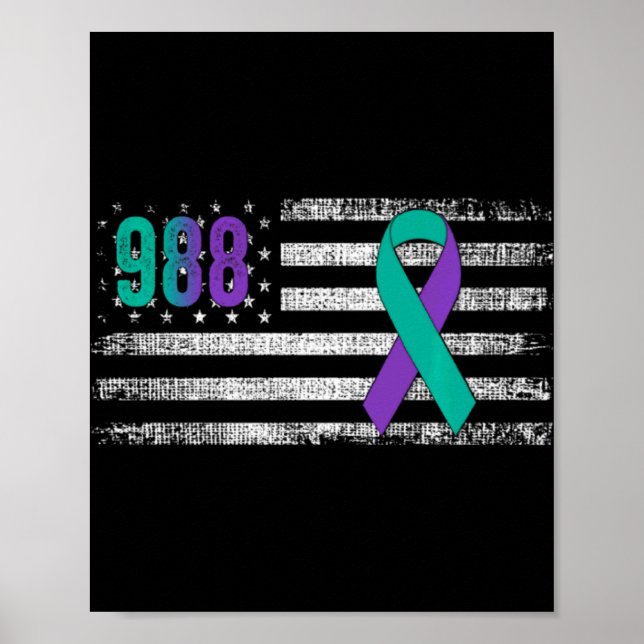 Póster You 988 Suicide Prevention Awareness Men Wo  (Frente)