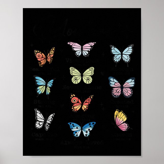 Póster You Are Butterfly Beautiful Christian Religious Bi (Frente)