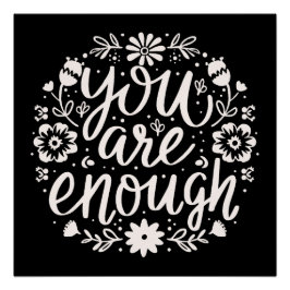 Póster You are enough self love mental health support