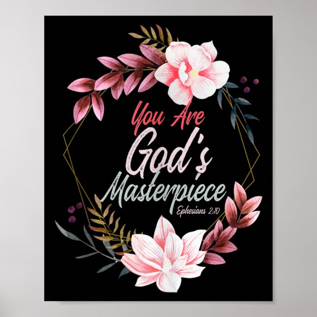 Póster You Are Gods Masterpiece Ephesians 2_10 Prayer Bib (Frente)