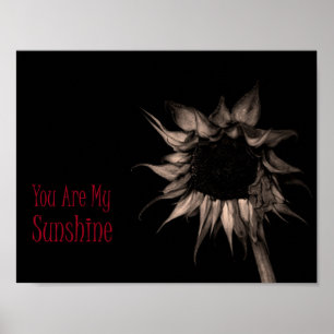 Póster You Are My Sunshine Sunflower Elegant Unique Cool