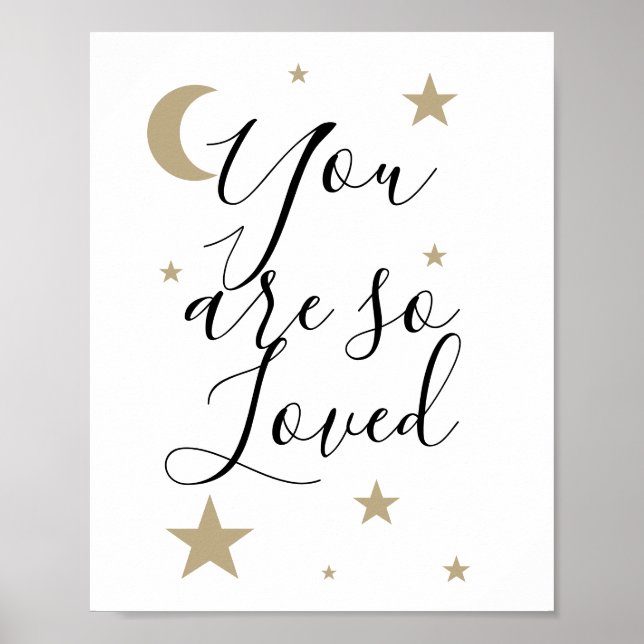 Póster You are so loved moon and stars celestial nursery (Frente)