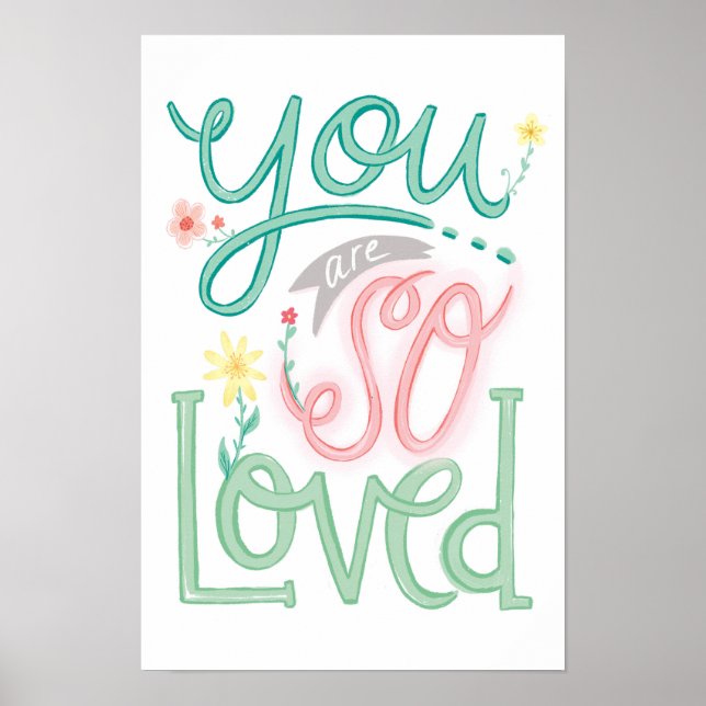 Póster You Are So Loved Nursery girl wall art print  (Frente)