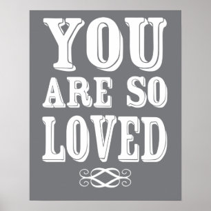 Póster You Are So Loved Poster Nursery Wall Print