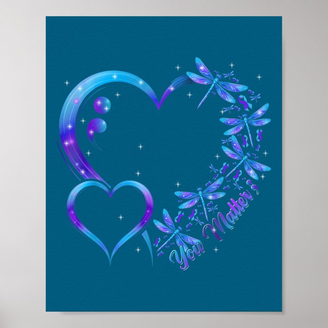 Póster You Dragonfly Suicide Prevention Awareness Men Wom (Frente)