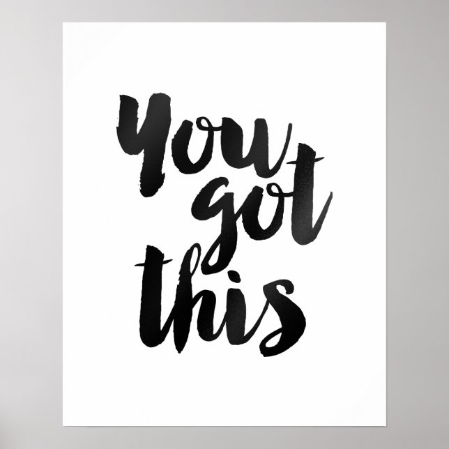 Póster "You Got This" Cita Motivadora De Cepillo De Oro (Frente)