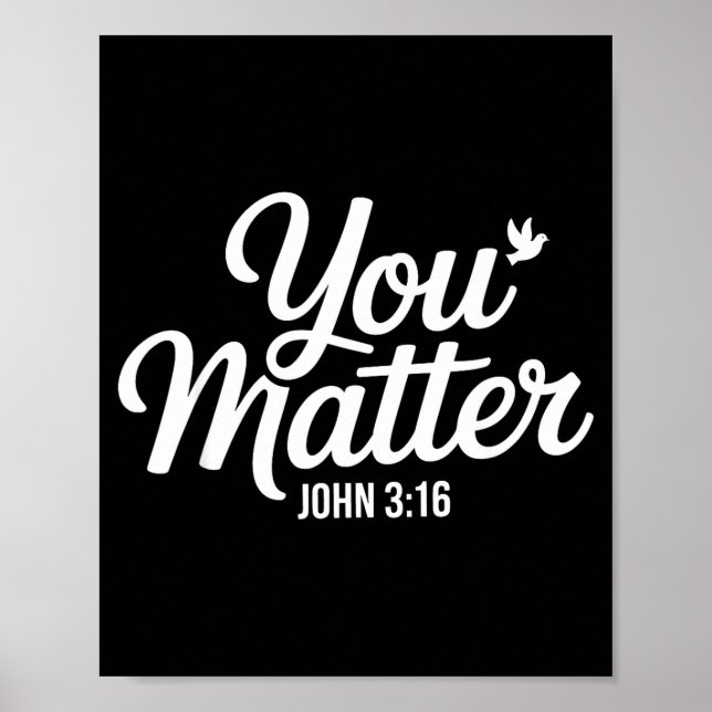 Póster You John 3 16 Bible Verse Christian Faith Quote  (Frente)