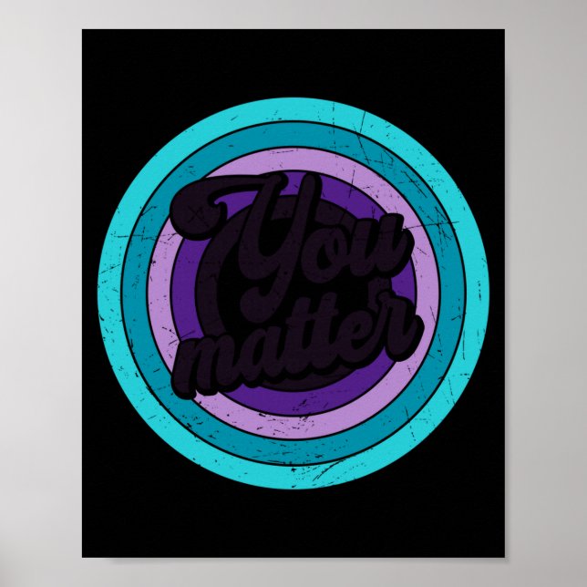 Póster You Mental Health Message Suicicde Awareness Long  (Frente)