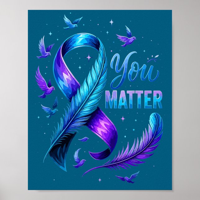 Póster You Suicide Awareness Ribbon Butterfly For Women M (Frente)