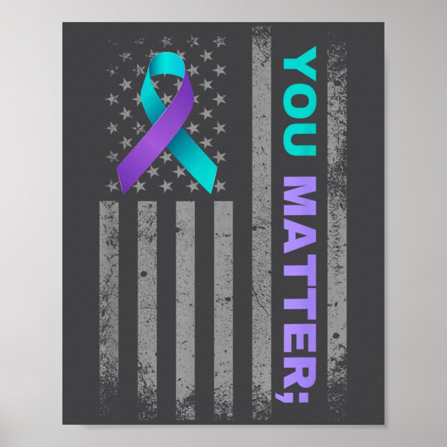 Póster You Suicide Prevention Awareness American Flag Rib (Frente)