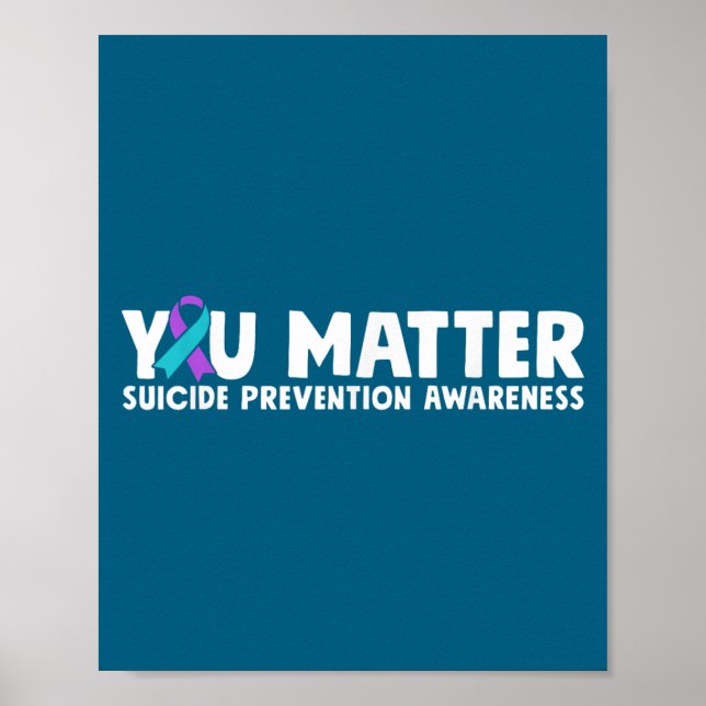 Póster You Suicide Prevention Awareness Teal Purple  (Frente)