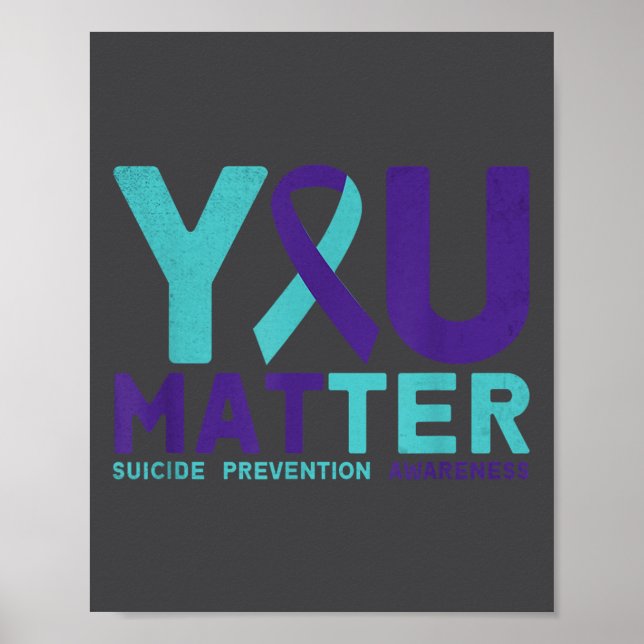Póster You - Suicide Prevention Teal Purple Awareness Rib (Frente)