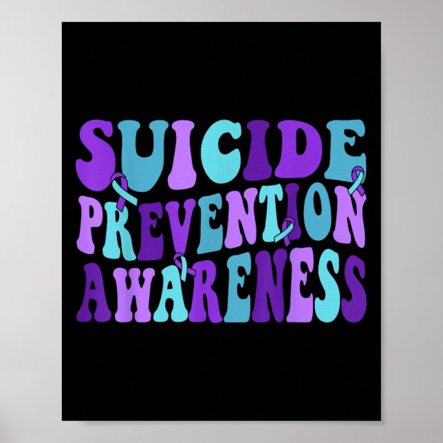 Póster You Suicide Prevention Teal Purple Awareness Ribbo (Frente)