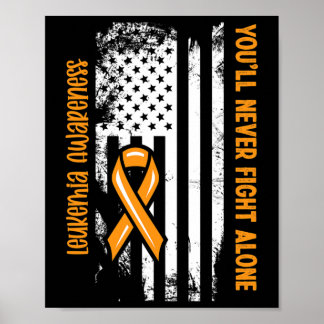 Póster You'll Never Fight Alone Blood Cancer Leukemia Awa