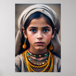 Póster young, brown girl from North Africa