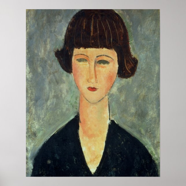 Póster Young Brunette, 1917 (aceite sobre lienzo) (Frente)
