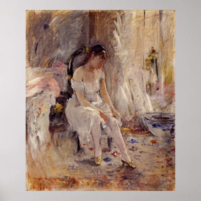 Póster Young Girl Putting On Her Stockings - Poster (Frente)