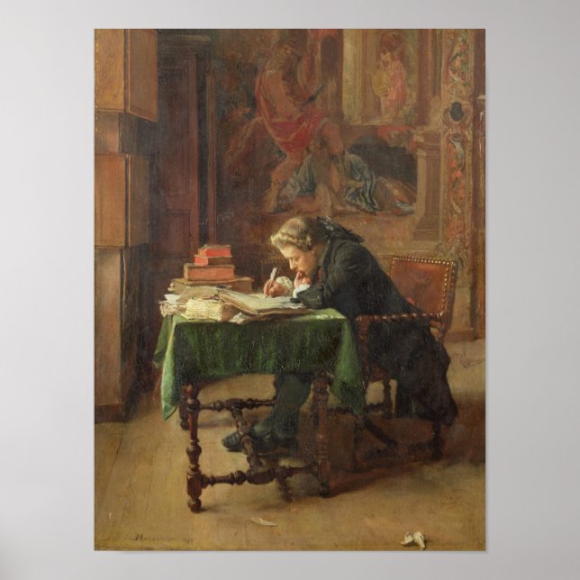 Póster Young Man Writing, 1852 (Frente)