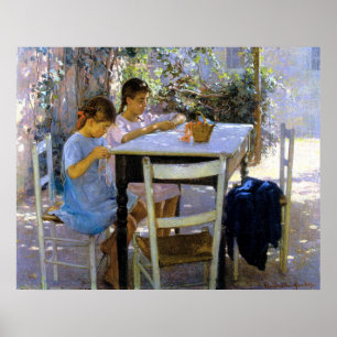 Póster Young Needle Workers Elin Danielson-Gambogi 1915