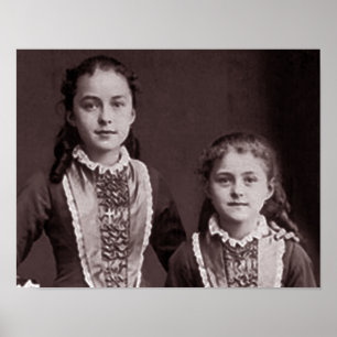 Póster Young St. Therese of Lisieux and sister Celine.