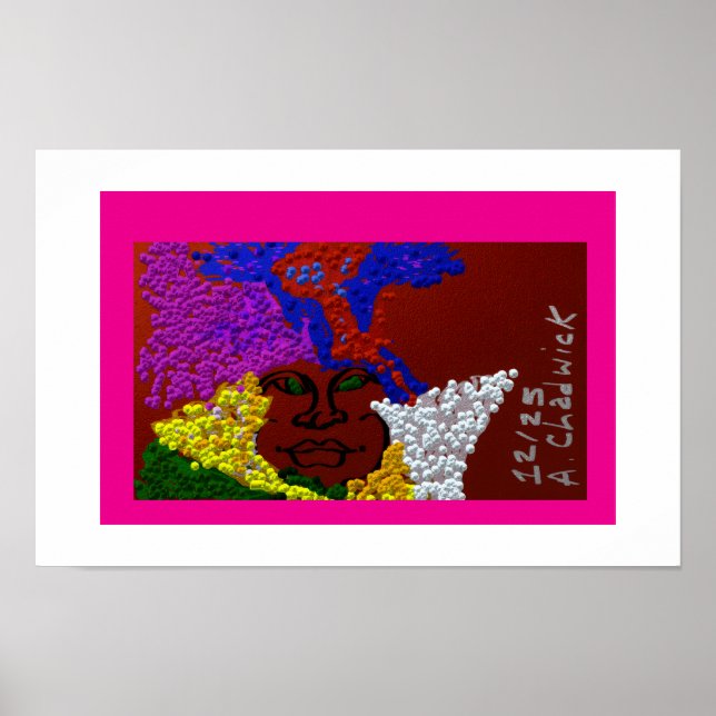 Póster Young Woman in the Flower Mist (Frente)