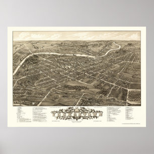 Póster Youngstown, OH Panoramic Map - 1882