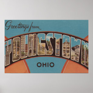 Póster Youngstown, Ohio - Large Letter Scenes 2