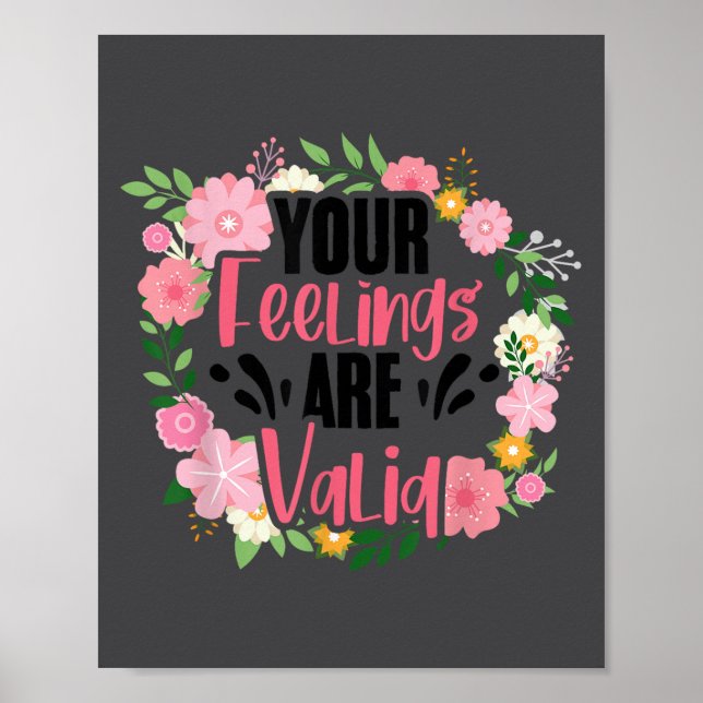 Póster Your Feelings Are Valid Mental Health People With  (Frente)