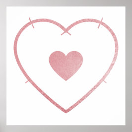 Póster Your Heart in my Heart Blush Pink Foil