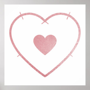 Póster Your Heart in my Heart Blush Pink Foil
