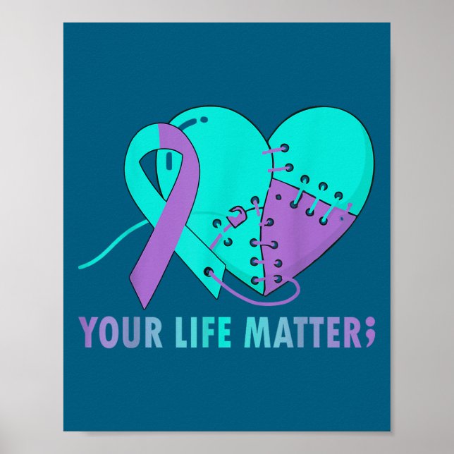 Póster Your Life S Suicide Prevention Awareness Teal And  (Frente)