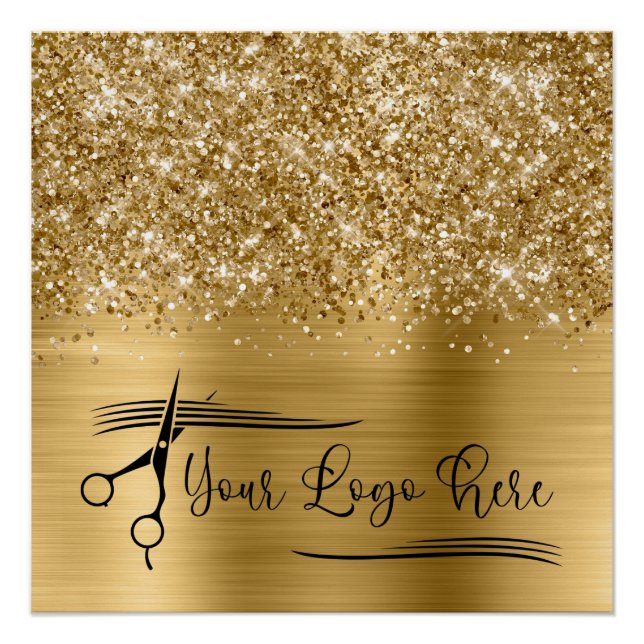 Póster Your Logo Glittery Gold Glam (Anverso)