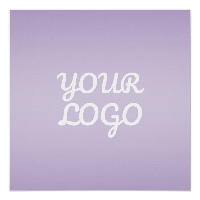 Póster Your Logo & Modern Simple Ombre | Lavender (Anverso)