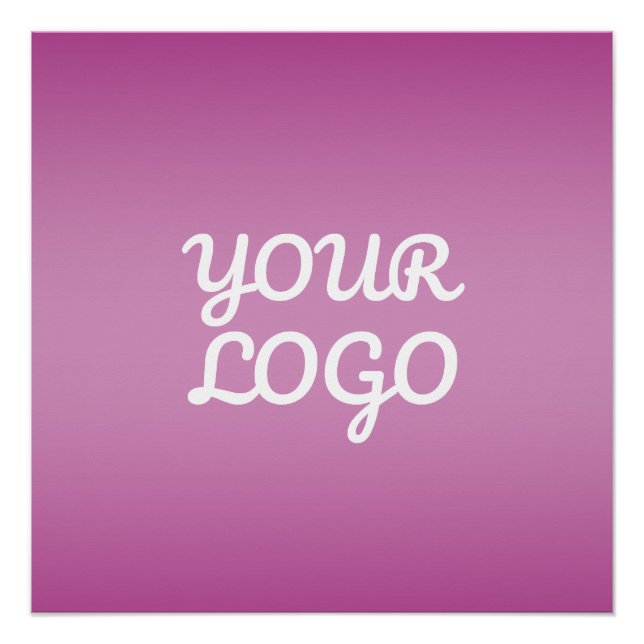 Póster Your Logo & Modern Simple Ombre | Purple (Anverso)