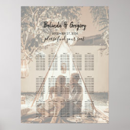 Póster Your Photo Faded Wedding Seating Chart