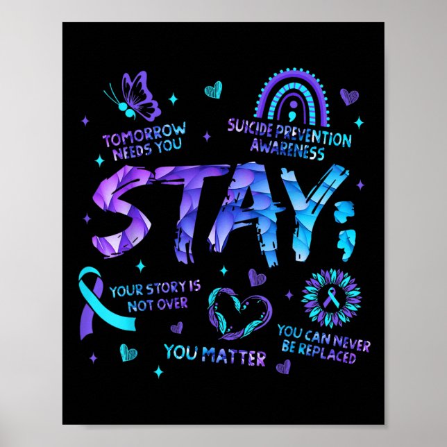 Póster Your Story Is Not Over Stay Suicide Prevention Awa (Frente)