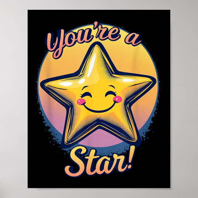 Póster You're A Star Compliment Day Motivational Design  (Frente)