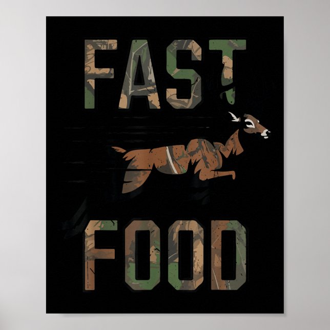 Póster Youth Boys Camo Deer Hunting Fast Food Funny Hunti (Frente)