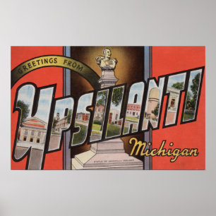 Póster Ypsilanti, Michigan - escenas grandes de la letra