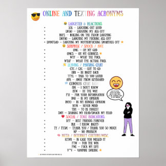 Póster YSKTBN 1: Acrónimos en línea y mensajería de texto