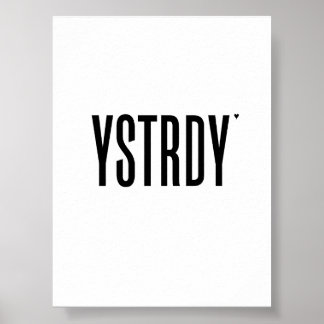 Póster YSTRDY - minimalistic typography poster