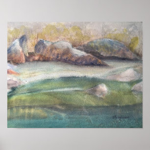 PÓSTER YUBA RIVER,, WATERCOLOUR  POSTER