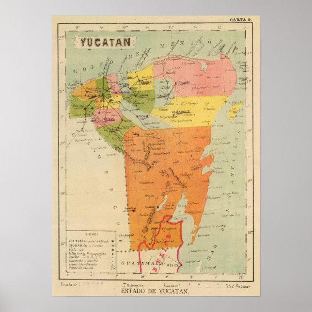Póster Yucatan, Mexico 2 (Frente)